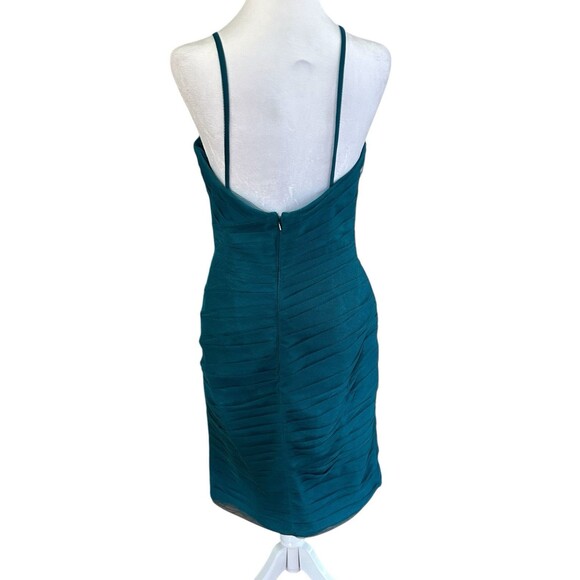WTOO NWT Teal‎ Ruched Dress With Matching Scarf/Wrap Sz 8 - Picture 3 of 8